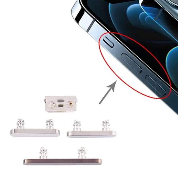 iPhone 12 Sidoknappar - Silver