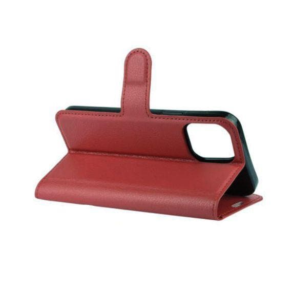 iPhone 13 Pro Flip Stand Läder Plånboksfodral Brun