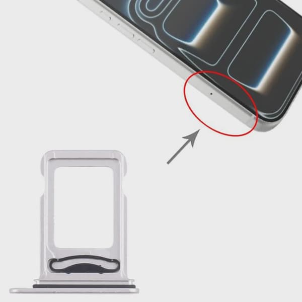 Simkortshållare Dual SIM för iPhone 17 Pro - Silver