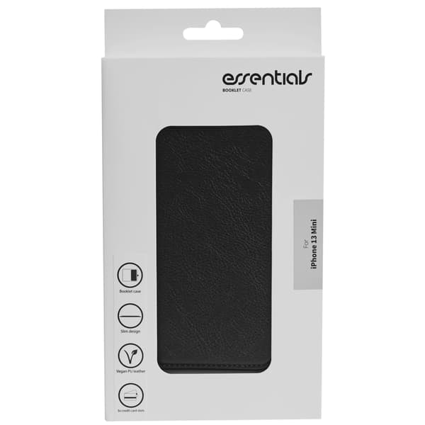 iPhone 13 Mini PU-plånbok, 3 kort, Svart