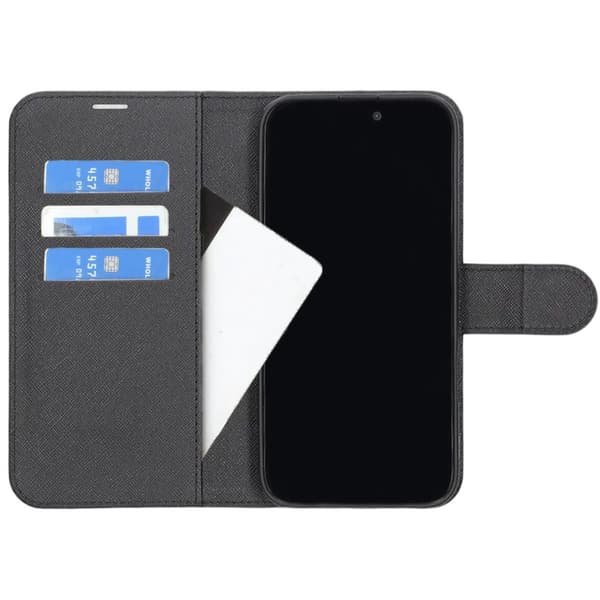 iPhone 16 Pro Wallet Case with Stand - Black
