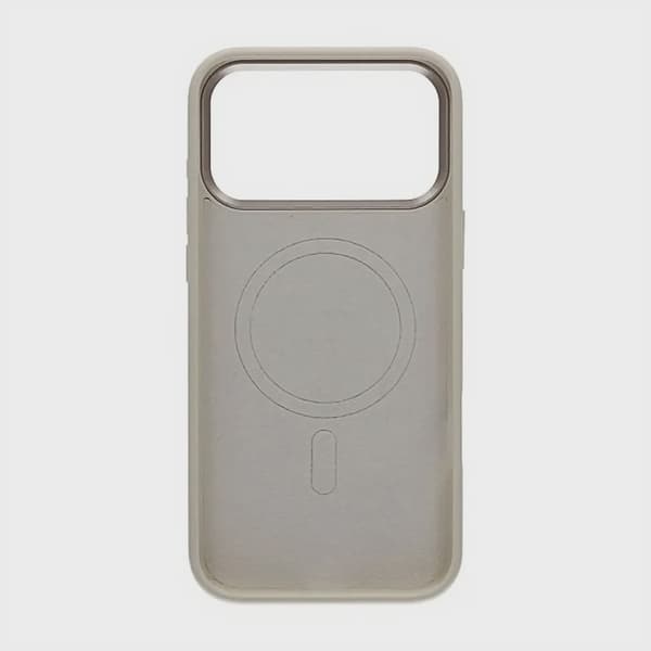Beige Silicone Case with Magsafe for iPhone 17 Pro Max
