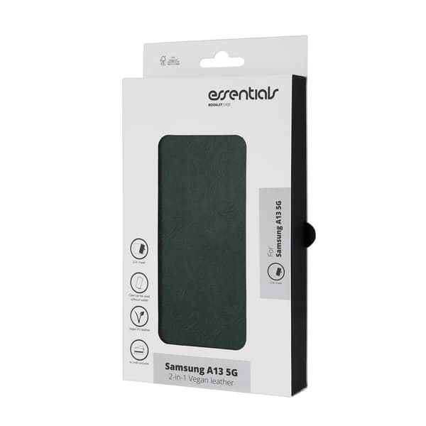 Essentials Samsung Galaxy A13 5G PU wall,Grön