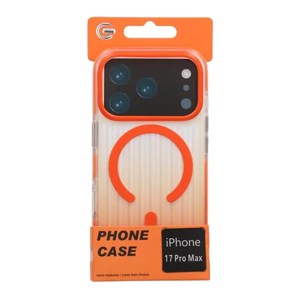 Corrugated Gradient Magnetic Case For iPhone 17 Pro Max Orange