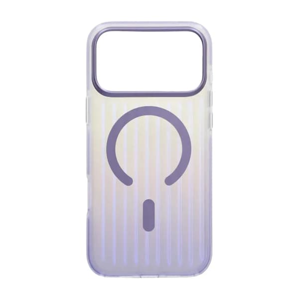 Corrugated Gradient Magnetic Case For iPhone 17 Pro Light Purple