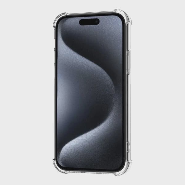 Transparent Phone Case with Card Holder for iPhone 15