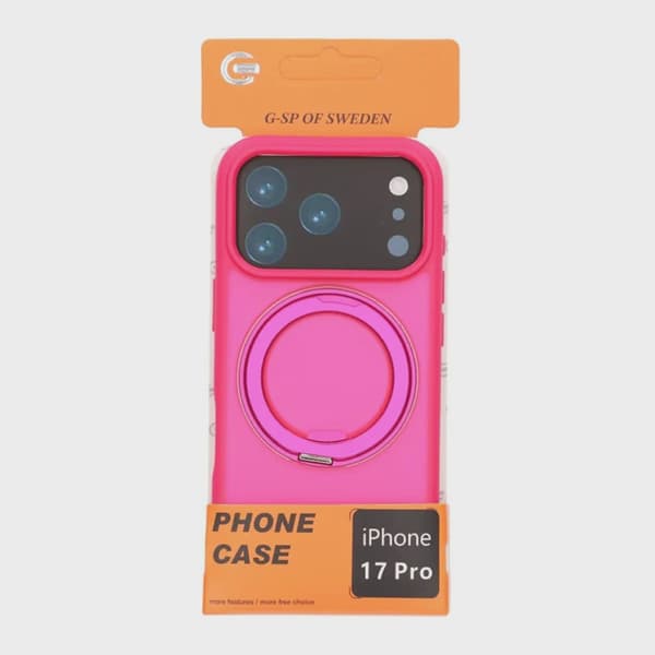 Mobile Case Rotating Magnetic Stand for iPhone 17 Pro - Pink