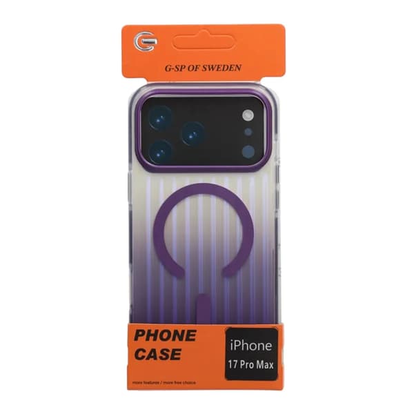 Corrugated Gradient Magnetic Case For iPhone 17 Pro Max Dark Purple