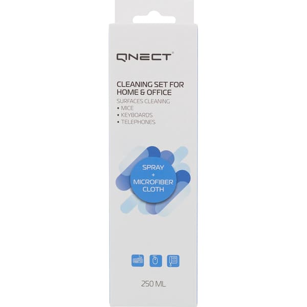 Qnect Cleaning cleaning spray for electronics + microfiber cloth