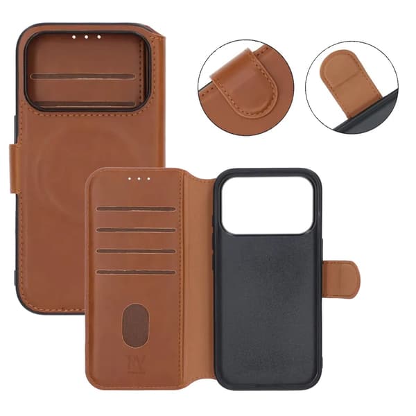 RV Wallet Case iPhone 17 Pro Brown