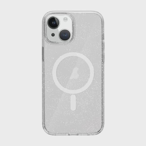 iPhone 13 Mobilskal Stöttåligt med Glitter - Transparent