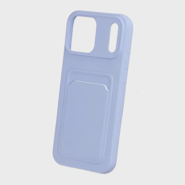 Silicone Case with Card Holder for iPhone 17 Pro - Purple