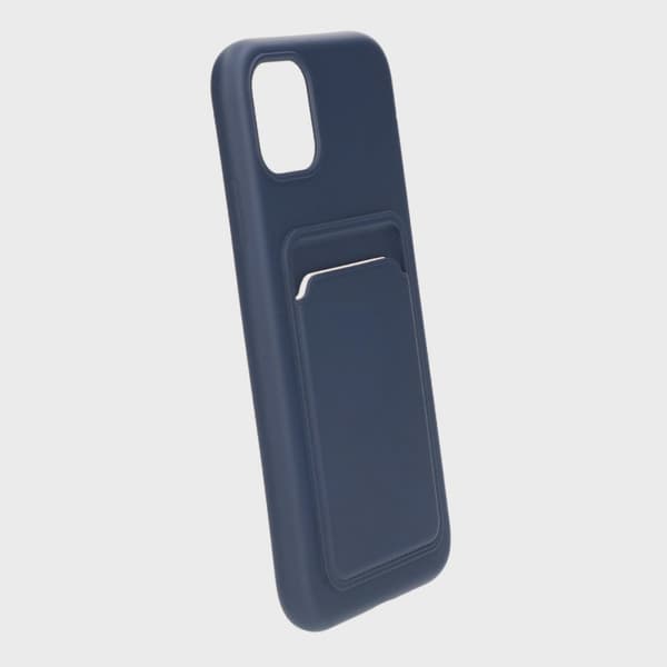 Silicone Mobile Case with Card Holder for iPhone 11 - Blue