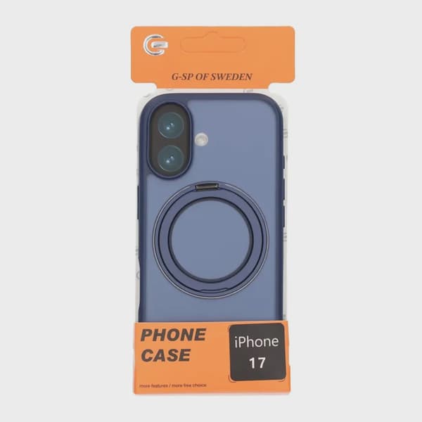 Mobilskal Roterande Magnet Stativ för iPhone 17 - Blå