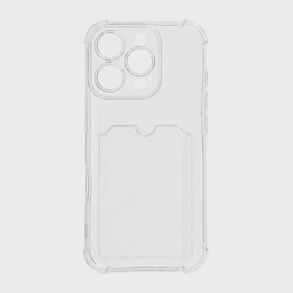 Transparent Mobile Case with Card Holder for iPhone 16 Pro