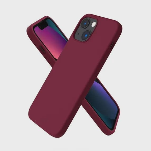 iPhone 15 PRO Mobilskal Silikon – Vinröd