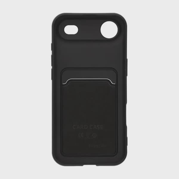 Silicone Mobile Case with Card Holder for iPhone Air - Black
