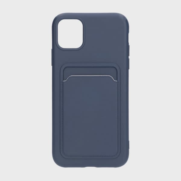 Silicone Mobile Case with Card Holder for iPhone 11 - Blue