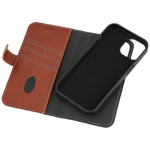 Essentials 2-in-1 Wallet Case for iPhone 13/14/15 in Genuine Leather