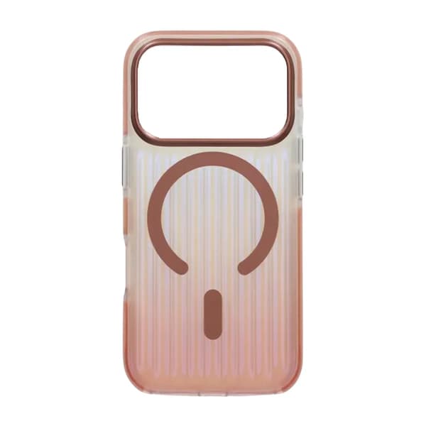 Corrugated Gradient Magnetic Case For iPhone 17 Pro Max Rose Gold