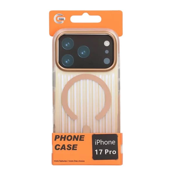 Corrugated Gradient Magnetic Case For iPhone 17 Pro Desert Gold