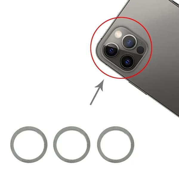 iPhone 12 Pro Max Kameraring (3-pack) - Blå