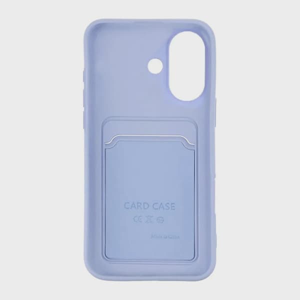 Silicone Case with Card Holder for iPhone 16 Plus - Purple
