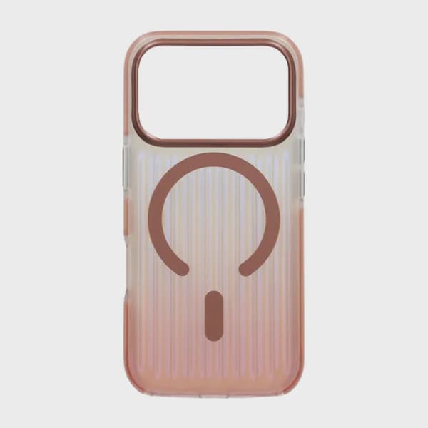 Corrugated MagSafe Case for iPhone 17 Pro - Gradient Rose Gold
