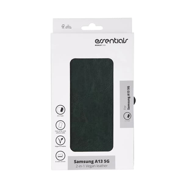 Essentials Samsung Galaxy A13 5G PU wall,Grön