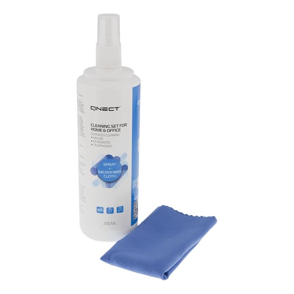 Qnect Cleaning cleaning spray for electronics + microfiber cloth