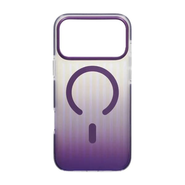 Corrugated Gradient Magnetic Case For iPhone 17 Pro Max Light Purple