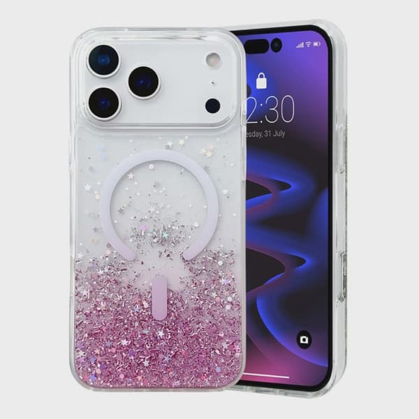 Glitter case with MagSafe for iPhone 17 Pro Max - Pink