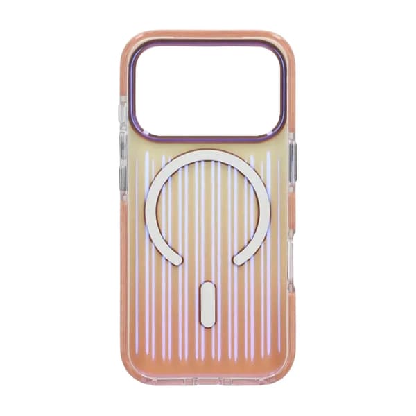 Corrugated Gradient Magnetic Case For iPhone 17 Pro Max Rose Gold