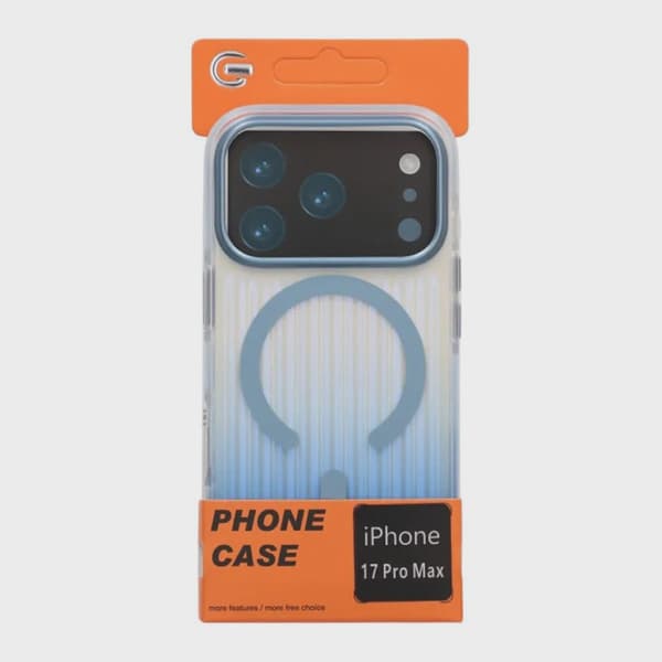 Corrugated MagSafe Case for iPhone 17 Pro Max - Gradient Blue