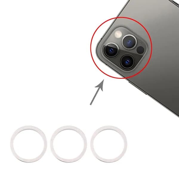 iPhone 12 Pro Max Kameraring (3-pack) - Silver