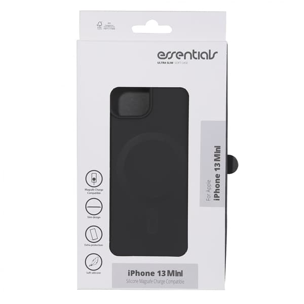 iPhone 13 mini Silikon Mag bakskal, Svart