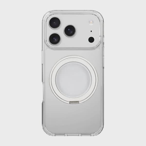 Mobile Case Rotating Magnetic Stand for iPhone 17 Pro - Transparent