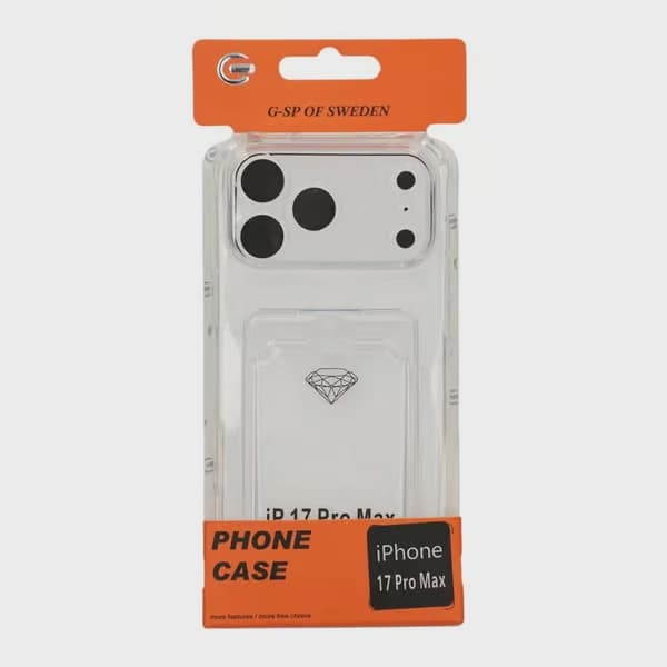 Transparent Phone Case with Card Holder for iPhone 17 Pro Max