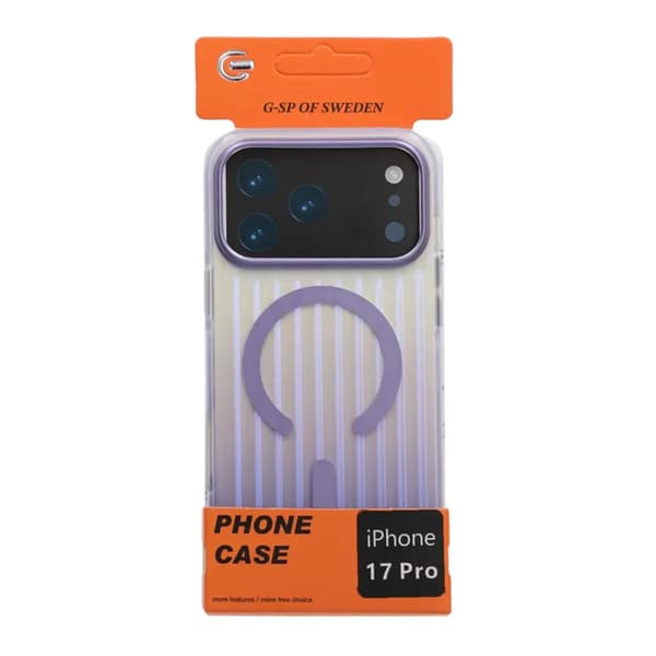 Corrugated Gradient Magnetic Case For iPhone 17 Pro Light Purple