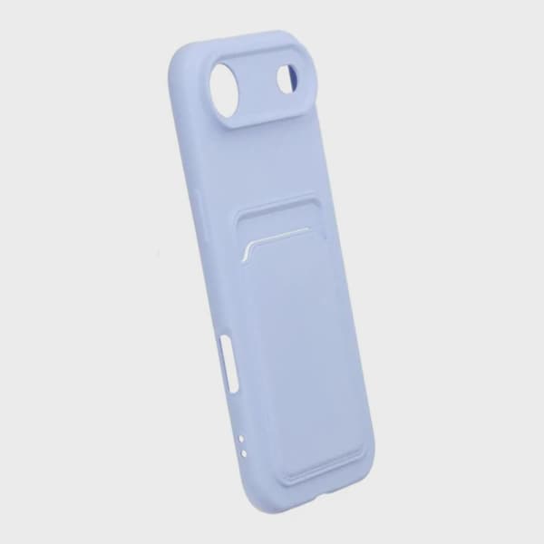 Silicone Mobile Case with Card Holder for iPhone Air - Purple