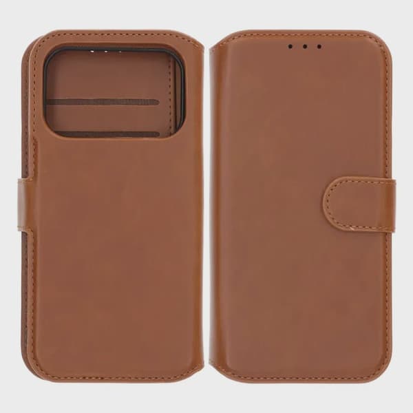 Detachable Wallet Case Magnet for iPhone 17 Pro Max - Brown
