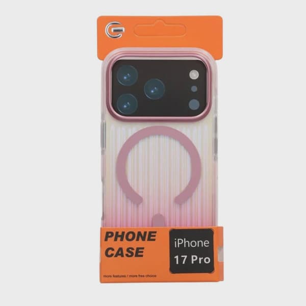 Corrugated MagSafe Case for iPhone 17 Pro - Gradient Pink