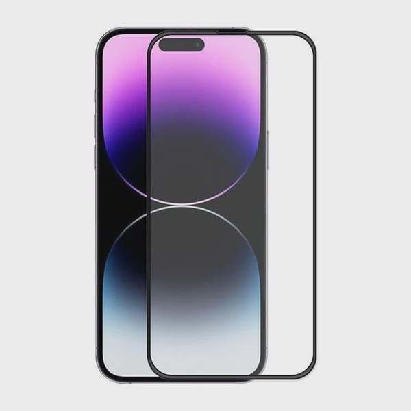 Screen Protector Tempered Glass iPhone 15 Pro Max - Black (eco-friendly)