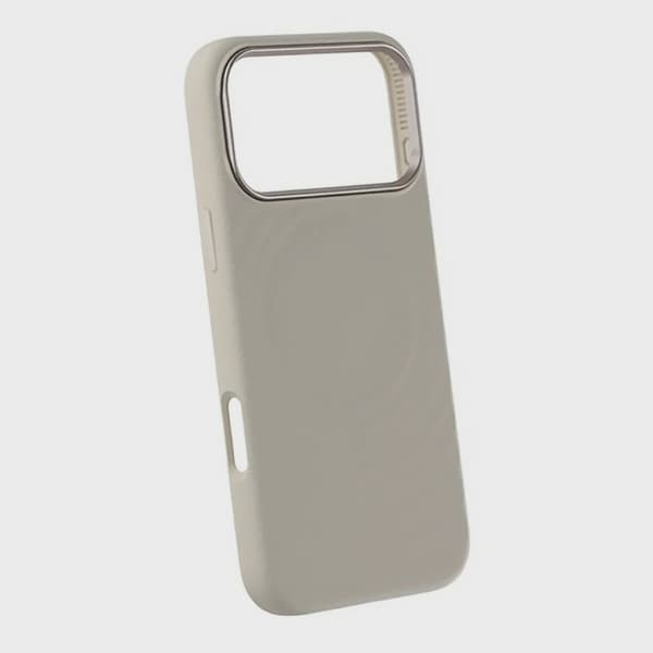 Beige Silicone Case with Magsafe for iPhone 17 Pro Max