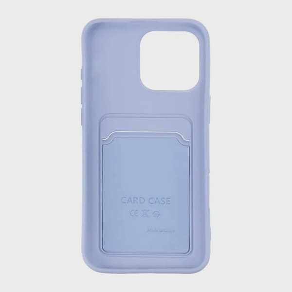 Silicone Mobile Case with Card Holder for iPhone 16 Pro - Purple