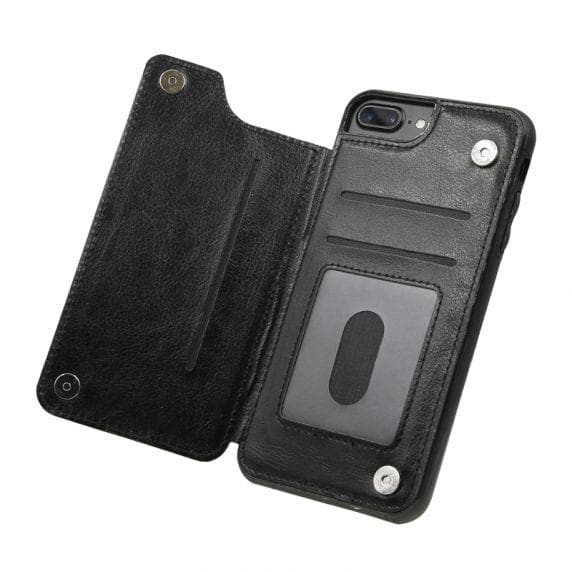 iPhone 7 /8 Plus PU Leather Wallet Case Black