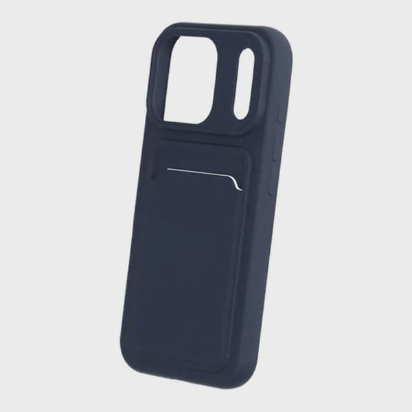 Silicone Case with Card Holder for iPhone 17 Pro - Blue