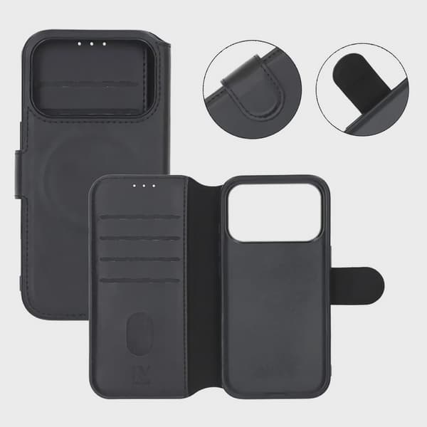Rvelon Wallet Case for iPhone 17 Pro Max - Black