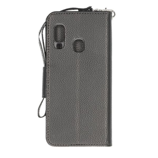 Samsung A40 Wallet Case with Stand - Black