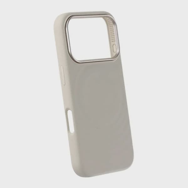 Beige Silicone Case with Magsafe for iPhone 17 Pro